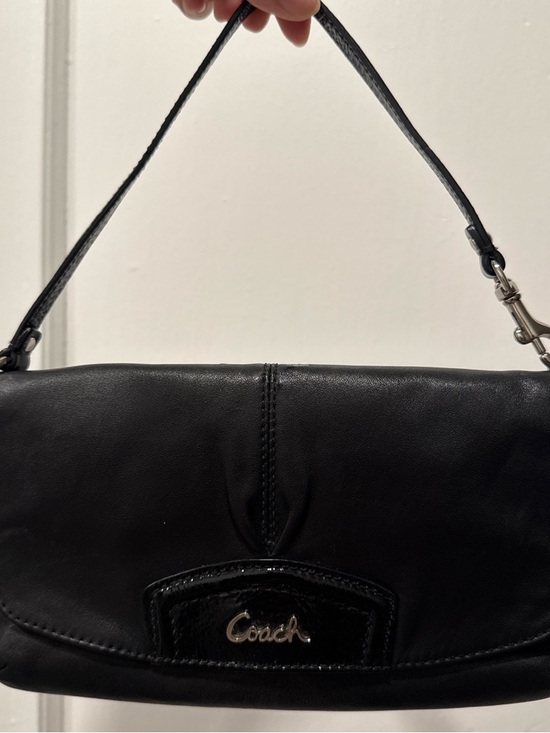 Coach Handbags - Coach Black Leather Shoulder Hobo with Logo Plaque